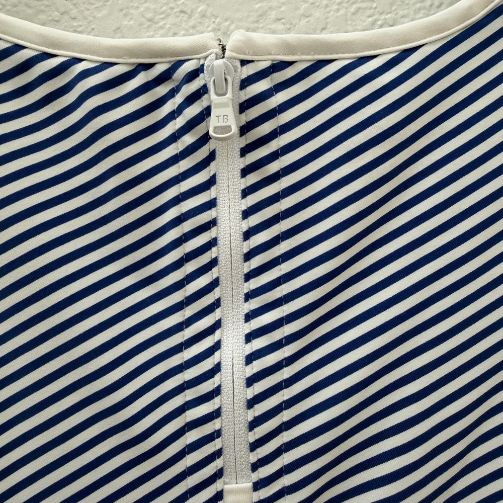 Tommy Bahama IslandZone Aubrey Cassia Navy Blue and White Striped Dress, Large - Picture 7 of 13